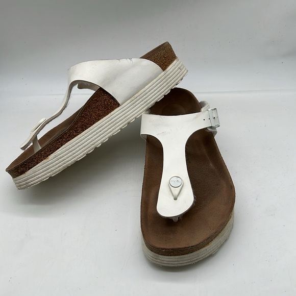 Papillio by Birkenstock White Gizeh Platform Sandals Shoes Size 40 Women’s US 9 - Picture 2 of 8